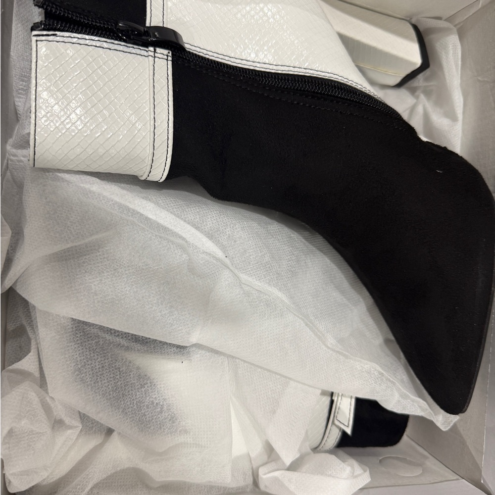 Black and White Ankle Boots